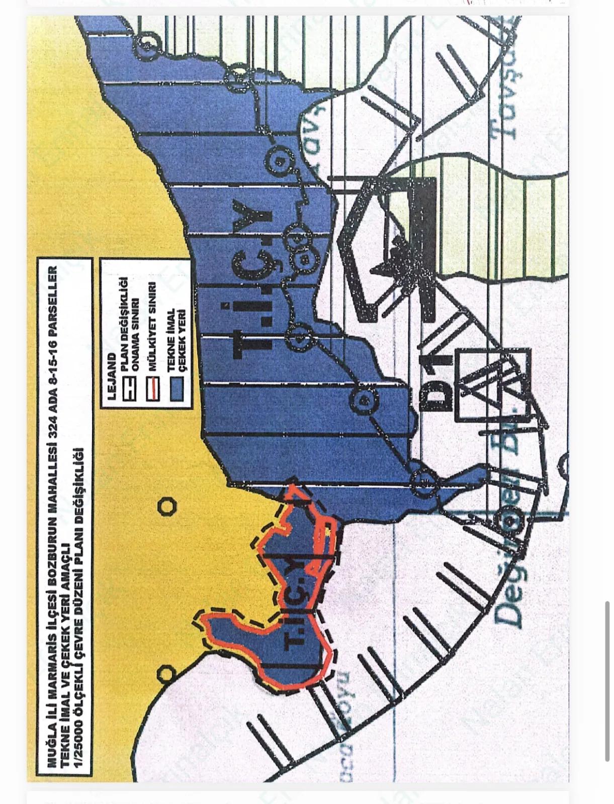 Marmaris Bozburun Stadtteil In 32.000m2 Grundstück Üzerinde İsimleri alınmış Bootsanleger