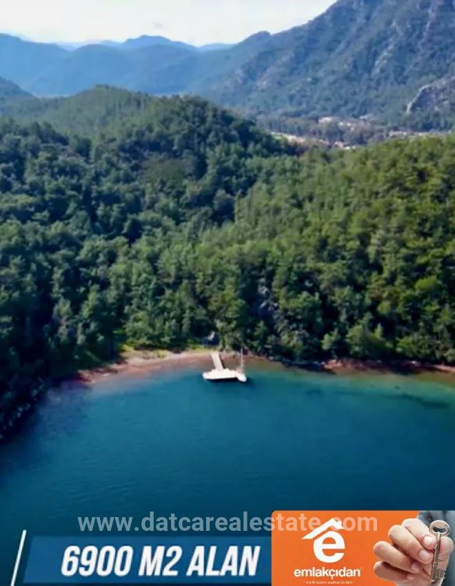 Marmaris Orhaniye Stadtteil In 6000 m2 Privater Anlegesteg vorhanden satılık Bucht
