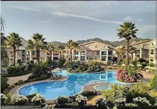 Marmaris Camii Avlu Mahallesi Havuzlu Sitede Lüks 3+1 Kiralık Eşyalı Çatı Dubleksi