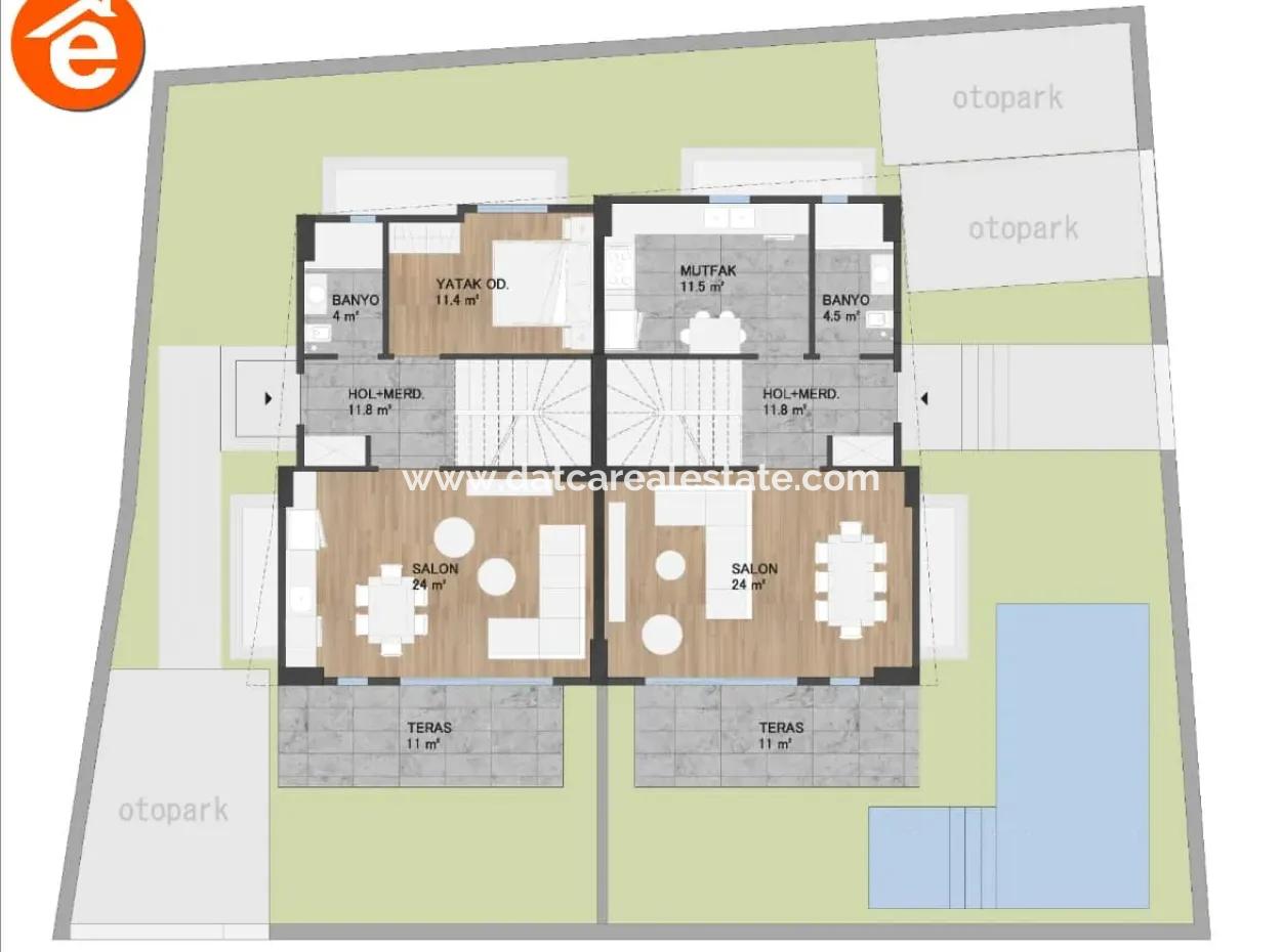 Emlakçıdan Marmaris Merkezinde Satılık Sıfır İkiz Villa